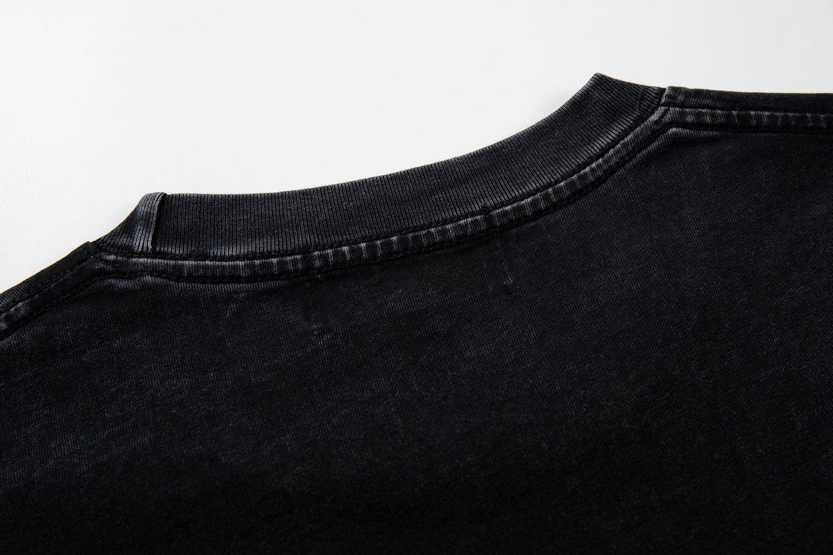 MAJESTIK Washed Black Concert-Collage Graphic T-Shirt ¡ª detail
