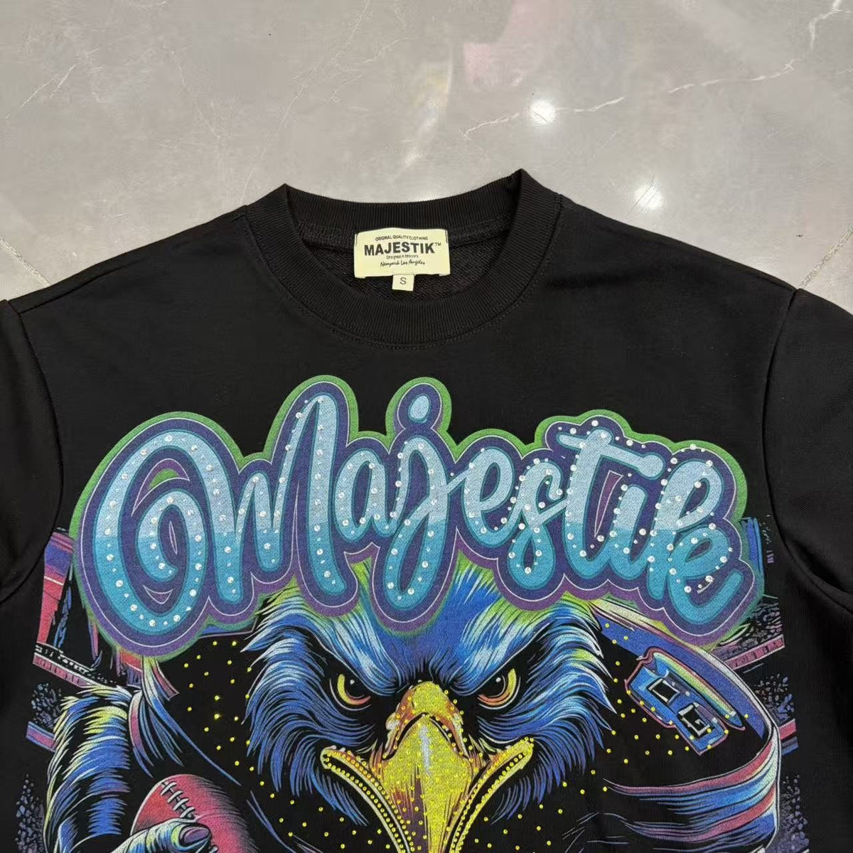 MAJESTIK Eagle Script Graphic Short-Sleeve T-Shirt ¡ª detail