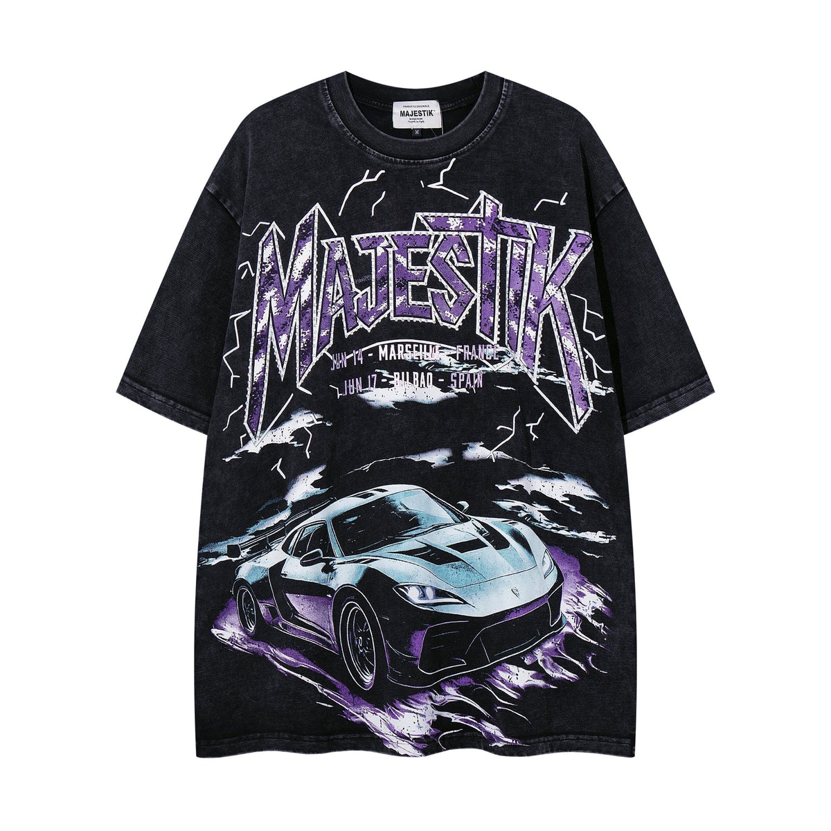 MAJESTIK Washed Rhinestone Graphic T-Shirt ¡ª hero